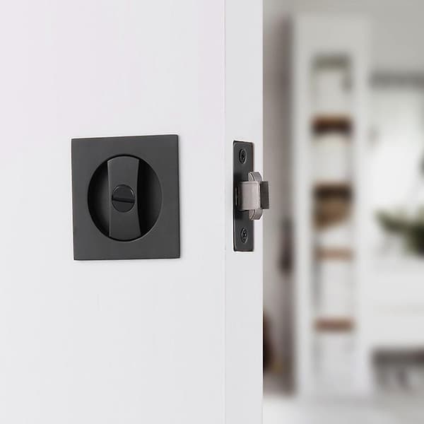 Nøglefri skjult skydedørslås Moderne enkel krogelås i zinklegering til toilet Sølv Silver Single Hook