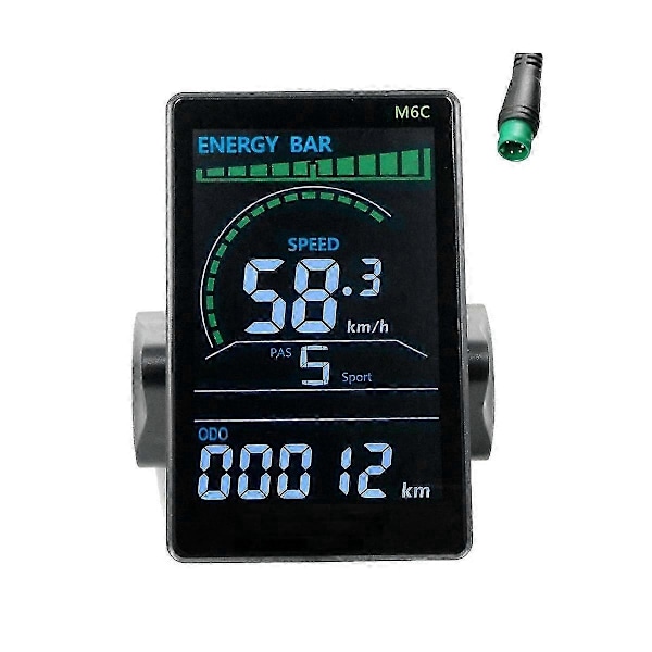M6C Elektrisk Cykel LCD Display Meter 24V-60V E Scooter LCD Panel Farveskærm med USB kompatibel med Mountain