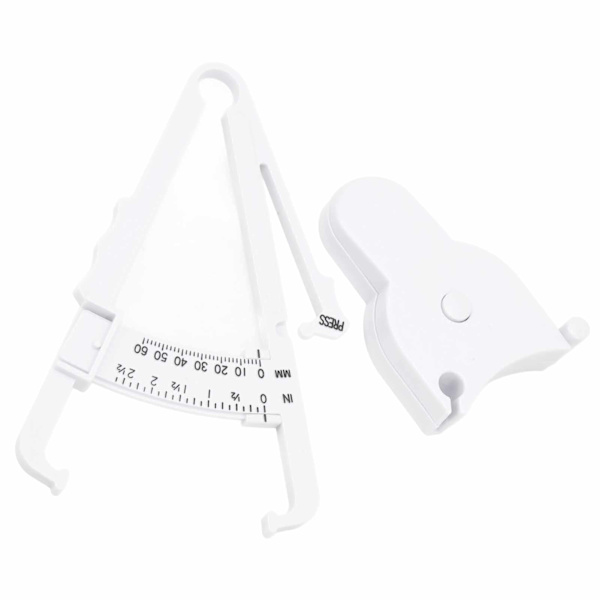 Skin Fat Caliper Press Typ Clip Clear Scales Hög noggrannhet mm tum Kroppsmått Tejp Vit
