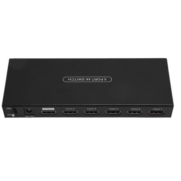 5-portars HD Multimedia Interface Switcher 4K 60Hz Surroundljud 5 in 1 ut HD Multimedia Interface 2.0 Switch 100‑240V US-kontakt