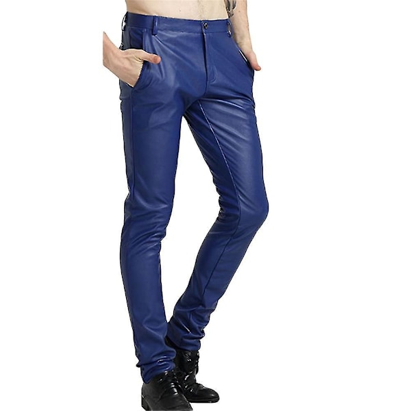 Slim Fit miesten nahkahousut EU 32 sininen