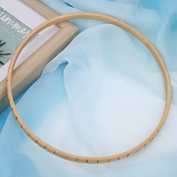Manuell DIY stickmaskin i trä 19 cm väggdekoration cirkulär stickram