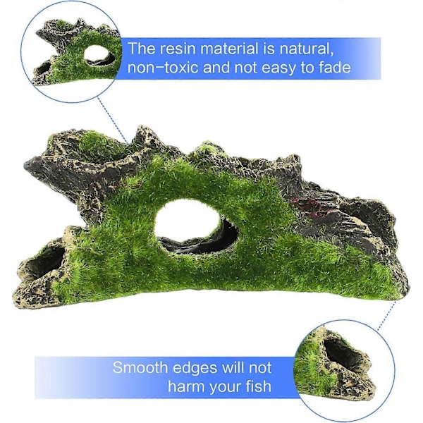 2 stk. Akvarietræ Dekoration Naturligt Habitat Ornament Resin Akvarietræ Dekoration Akvarium med Hul til Fiskesjul (15 * 5 * 7 cm)