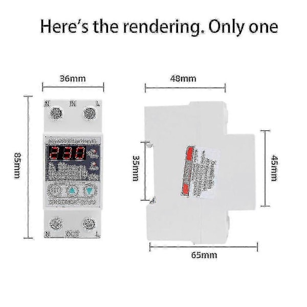 Sinotimer LED-display SVP-912 40A DIN-skena 230V Justerbart överspännings- och underspänningsskydd - Ny SZJR