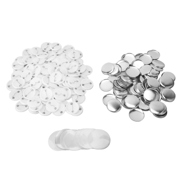 100 set Pin Back Button Delar Rund Form Metall Back Pin DIY Blank Button Badge Delar Set för Klädryggsäckar 25 mm/1.0in