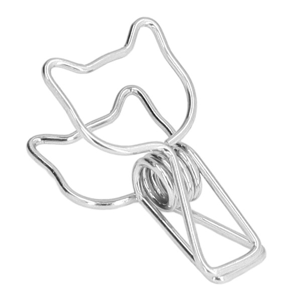20 stk. Papirclips Attraktive Dekorative Stabile Pålidelige Hult Design Elegant Stil Genanvendelige Klemmer til KontorSølv