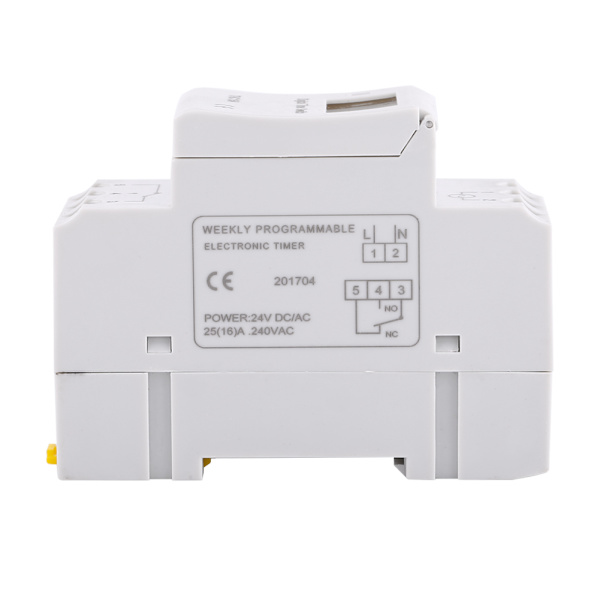 LCD display ugentlig programmerbar elektronisk relætid 16 ON og OFF timere - 1 stk 24V 24V