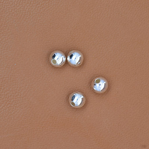 6 x 10 stycken 925 sterling silver sömlösa distanspärlor 4mm (1,2mm hål)