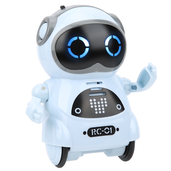 939A Robot Legetøj Interaktiv Stemmegenkendelse Optag Sang Dans Mini RC Robot LegetøjBlå
