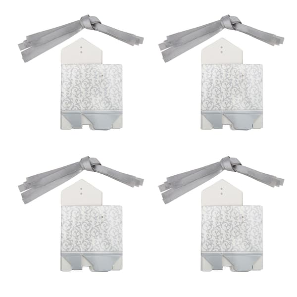 40 uppsättningar silverpresentaskar rosettdekoration DIY presentaskar modern stil födelsedagspresentpåsar glitterlåda till jul