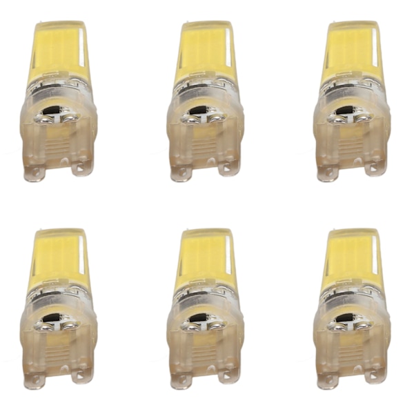 6st G9 LED-lampa COB Dimbar Professionell G9 LED-lampa Byte för vägglampor Bordslampor 220V vitt ljus