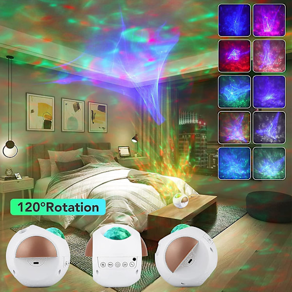 Galaxy Projektor til Soveværelse, LED Stjerneprojektor med Fjernbetjening, Stemmestyring, Bluetooth Timer, Voksne, Boligindretning