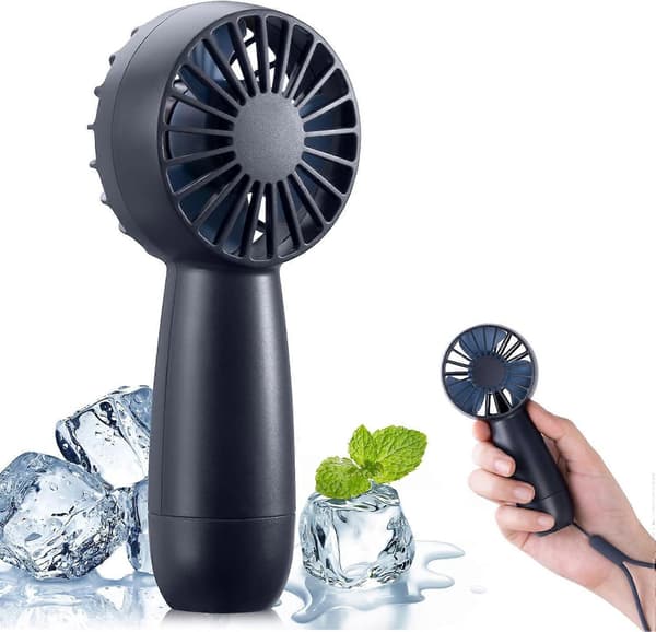 Håndholdt Ventilator Genopladelig Mini Ventilator, Elektrisk Håndventilator Bærbar Ventilator med 3 Hastigheder, bule