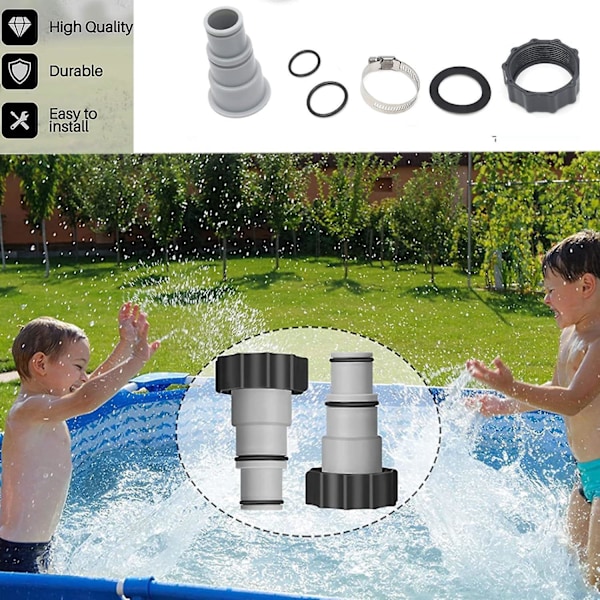 Poolslangadapter A 2 Poolslangadapter 32 38 Slangadapter Pooladaptrar Ersättning för Intex Pumpkontakt för Poolslang Ø 32 Och 38 MM