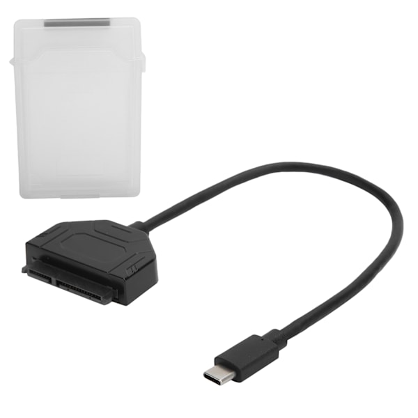TypeC SATA-adapter 2,5 tum USB 3.0 10G SSD HDD hårddiskdrivenhet kabelskyddsbox (vit)