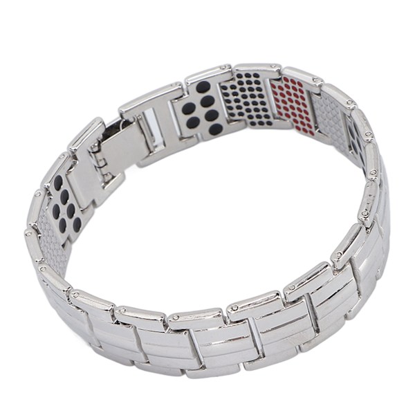 Magnetterapi Armband Minska elektrostatisk Förbättra sömn Gå ner i vikt Snygga titanstålarmband Silver