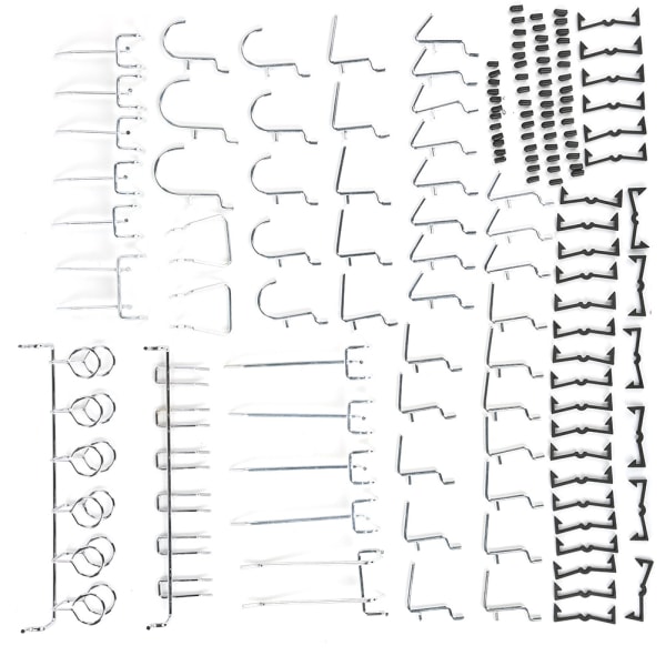 51 st Pegboard krok Nickelpläterad hängkrok kombinationssats för skruvnyckeltång