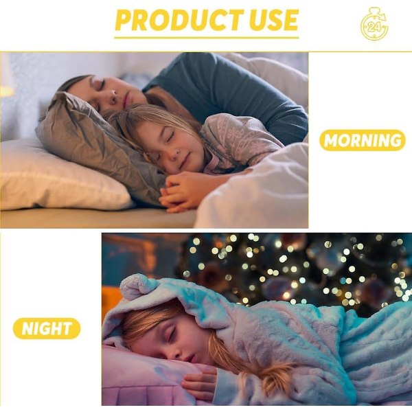 Gul barnväckarklocka: USB LED digital sängklocka med 6 ringsignaler, icke-tickande päronformad design för sovrum och vardagsrum