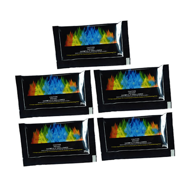 5 st 25 g BBQ Camping Färgade Flampaket Bonfire Party Färgglada Flamfärg Ändringspaket