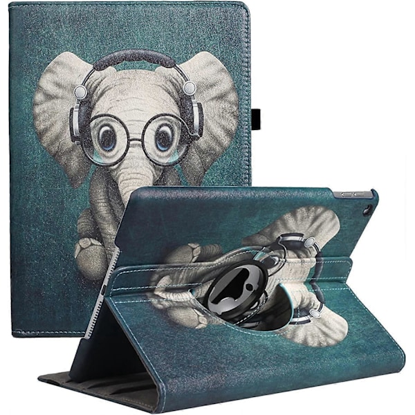 Elefant Roterende Etui til iPad 9. Gen 2021/iPad 8. Gen 2020/iPad 7. Gen 2019 - 360 Graders Roterende Stand med Auto Sleep Funktion til iPad 10.2