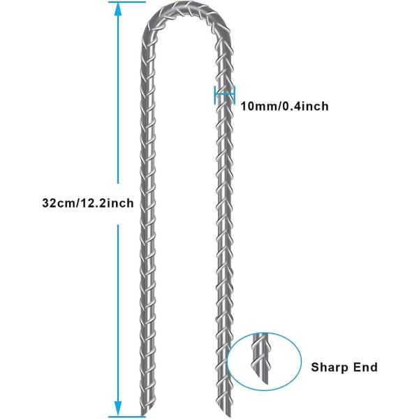 6-pack tunga galvaniserade stålstakar för studsmattor, campingtält och trädgårdar