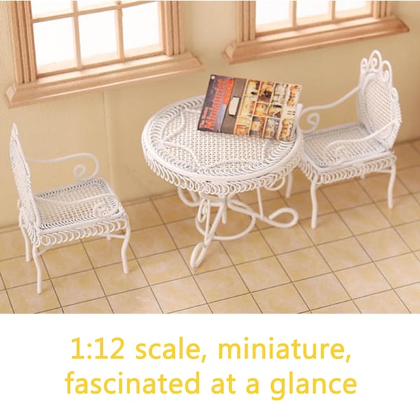 1/12 skala miniatyr matbord set dockhus möbler set miniatyr bord stolar dekoration tillbehör för kök rum