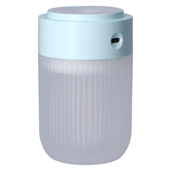 Cool Mist Luftfugter Mini Bærbar 250 ml USB Ultra Stille Diffuser med Farverigt Natlys Blå