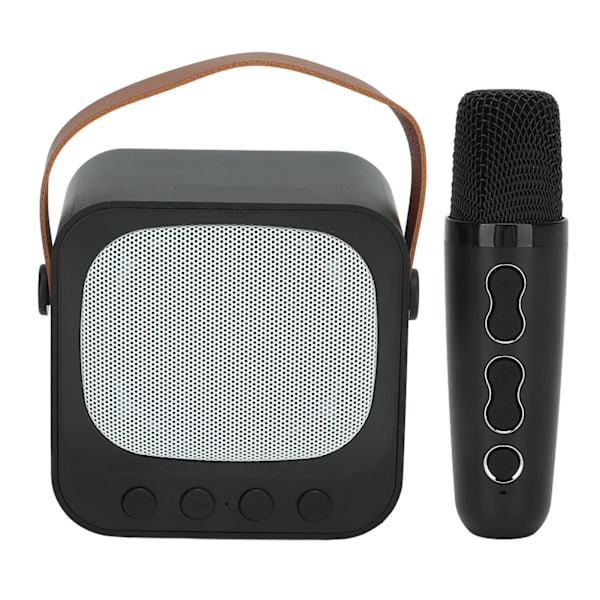 Mini Karaoke Maskin Bärbar Bluetooth Högtalare Med Trådlös Mikrofon Bas Diskant Justering Svart