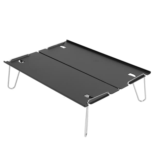 Sammenleggbart campingbord Utendørs bærbart aluminiumslegering Ultralett mini sammenleggbart bord Multifunksjonelt campingbord Svart