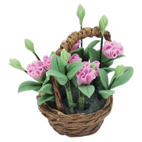 1:12 mittakaavan miniatyyri savikukka simulointi neilikat rottinkikori nukketalo sisustus
