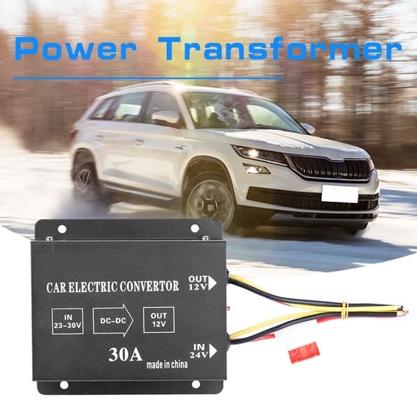 Bil Lastebil 30A 360W DC 24V til 12V Strømomformer Elektrisk Spenningsreduserende Nedtrappingstransformator