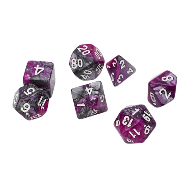 4Set Stora Vita Nummer Polyhedral Tärningar Mångfacetterade Tärningar för Interaktiva Spel Utbildning Underhållning Skolmaterial Lila