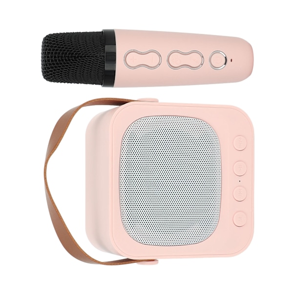 Mini Karaokelaitteet Kannettava Bluetooth-kaiutin Langattomalla Mikrofonilla Basso Diskanttisäädöllä Pinkki