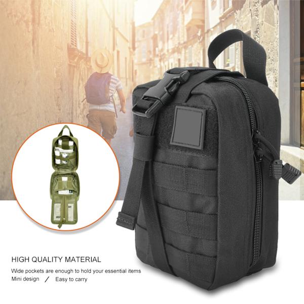 Udendørs højkvalitets rejsenødoverlevelsestaske Rescue Medical Pouch Pack (sort)