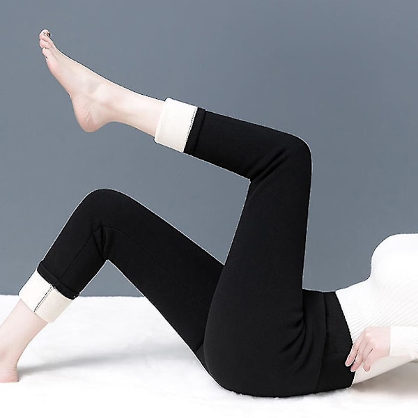 Cashmere Thermal High Waisted Stretch Pants - Svart L Svart
