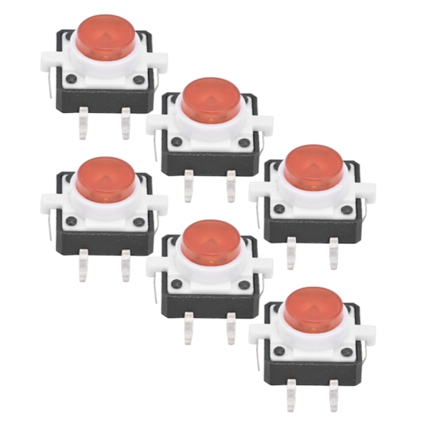 20 st 12x12x7,3 mm Taktil Tryckknappsbrytare LED Momentan Taktil Tryckknappsbrytare Röd