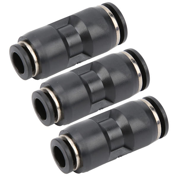 10 stk. Pneumatisk Reducer Connector Rustfrit Stål Resin Sort Lige Union Rør Rørfitting PG16-12