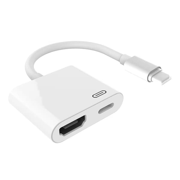 til IOS til HD Multimedia Interface Adapter Video Audio Sync HD Digital AV Adapterkabel til iPhone til TV Hvid