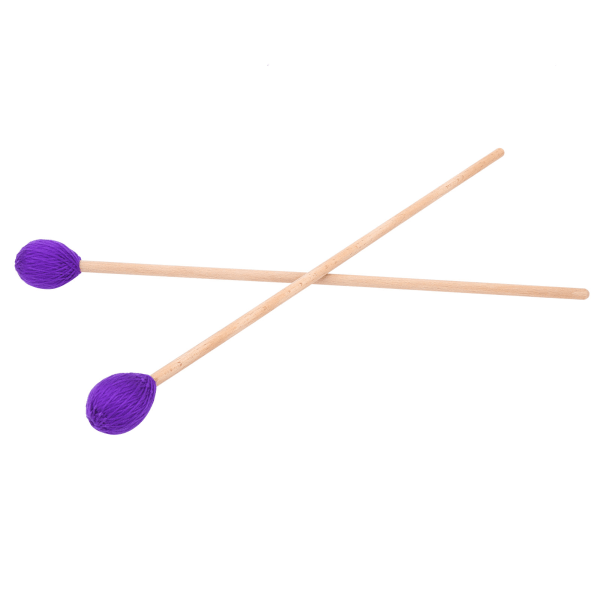 1 pari Marimba Stick Mallets Pyökkikahva Ksylofoni Instrumenttitarvikkeet Sekoitettu lanka Violetti