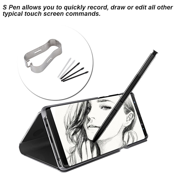 Stylus S Pen -kynänkärjet ja työkalusarja Samsung Galaxy Note 8/9 Tab S3/4:lle (Musta)