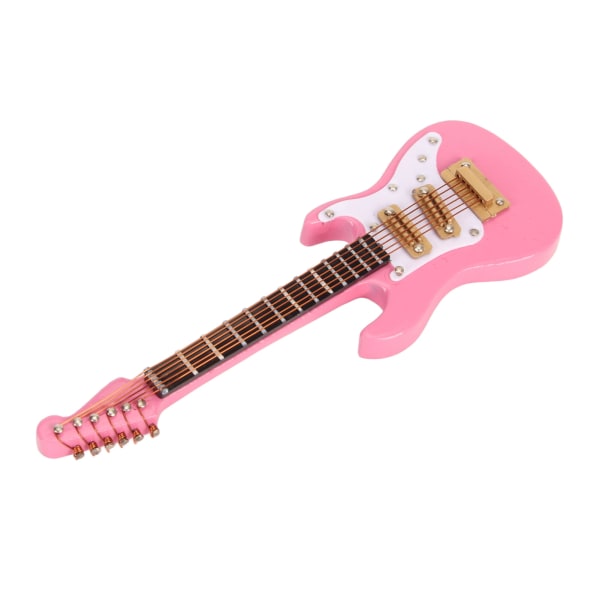 Guitarbroche Moderigtigt Elegant håndværk Miniatureguitar reversnål Musikinstrumentbroche til fest Dagligt slid Pink