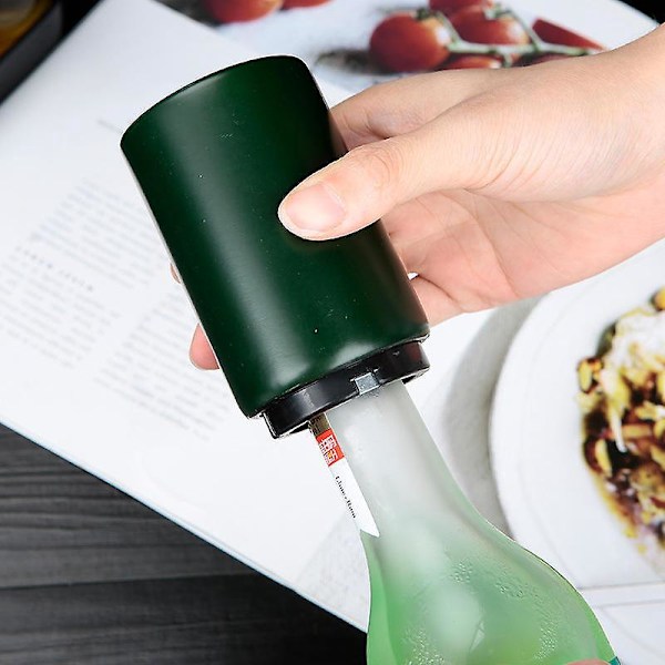 2-pack Rostfritt Stål Ölflasköppnare Automatisk Magnetisk Korkskruv Snabbavlossning Vinflasköppnare