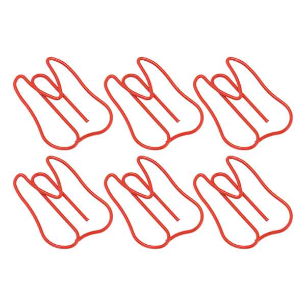 100 STK Papirklips Metall Multifunksjonell Papir Memo Bærbar Kontorklips for Document Red