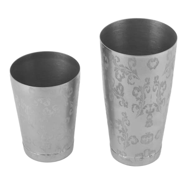 Cocktail Shaker Rustfrit Stål Bar Bartender Boston Shaker Sæt Drikkeblanding Rystedåser til Hjemmebar Bartending Bladmønster med Bundlinje