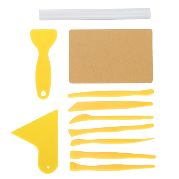 11 stk. lerredskaber Akryl Mud Stick Rubbing Clay Board Carving Scraper Craft Tools til børn