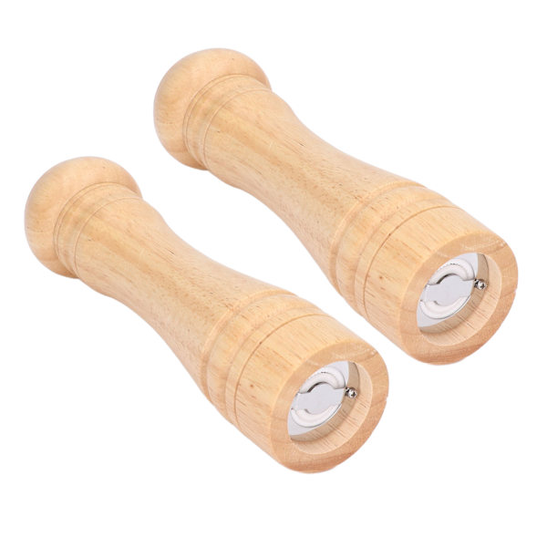 2 stk. tresalt- og pepperkvern i tre, justerbar grovhet, tresalt- og pepperkvern for kjøkkenkrydder, høyde 22 cm / 8,7 tommer