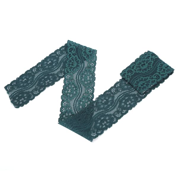 Blommönster Spetsband Dekorera Kläder DIY Hantverk 10 Yard 5cm Bredd Atrovirens