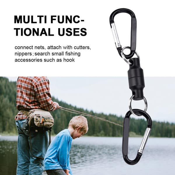 Magnetisk nettutløserklips for fluefiske (Dobbel, Svart)