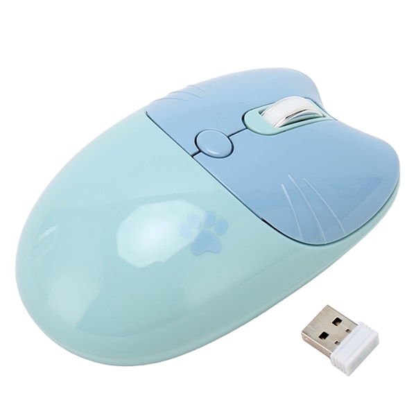 Trådløs mus BT5.1 eller 2,4 GHz Silent Click Justerbar DPI Auto Sleep Office Mouse for Girl Working Family School Cafe Blue