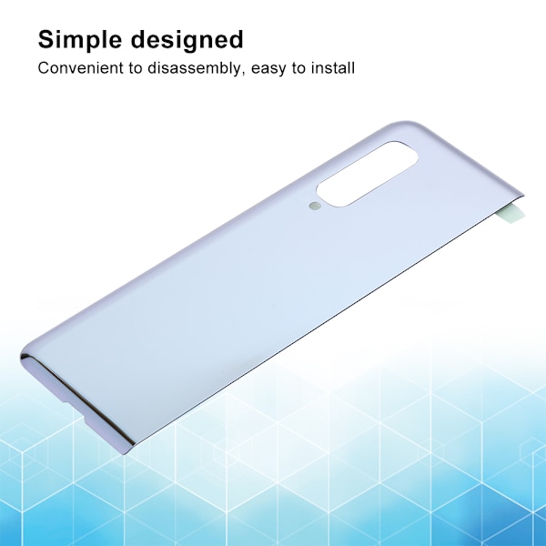 Tyylikäs ja yksinkertainen matkapuhelimen akun lasinen takakansi, takakotelon vaihto Samsung Fold F900 F900F F900U -puhelimeen, hopea